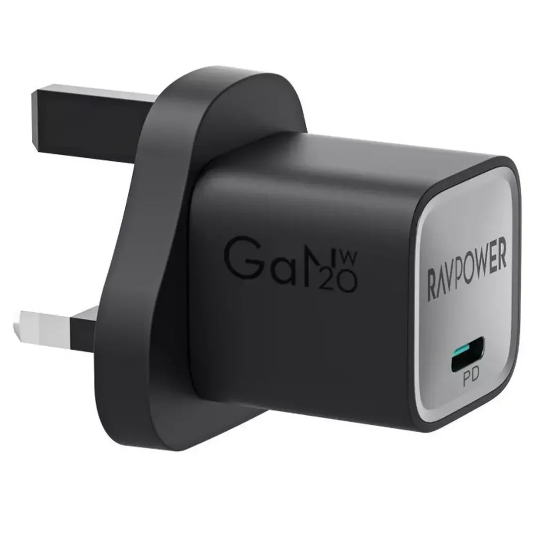 Ravpower 20W Gan Wall Charger - Black - Tashqila Ravpower 20W Gan Wall Charger - Black - Tashqila
